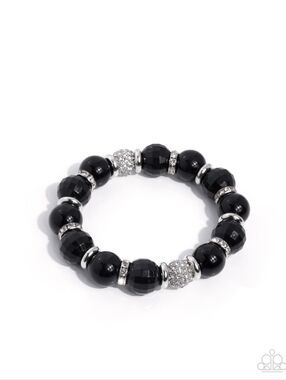 2/$10 Paparazzi Adorable A-Lister - Black Bracelet